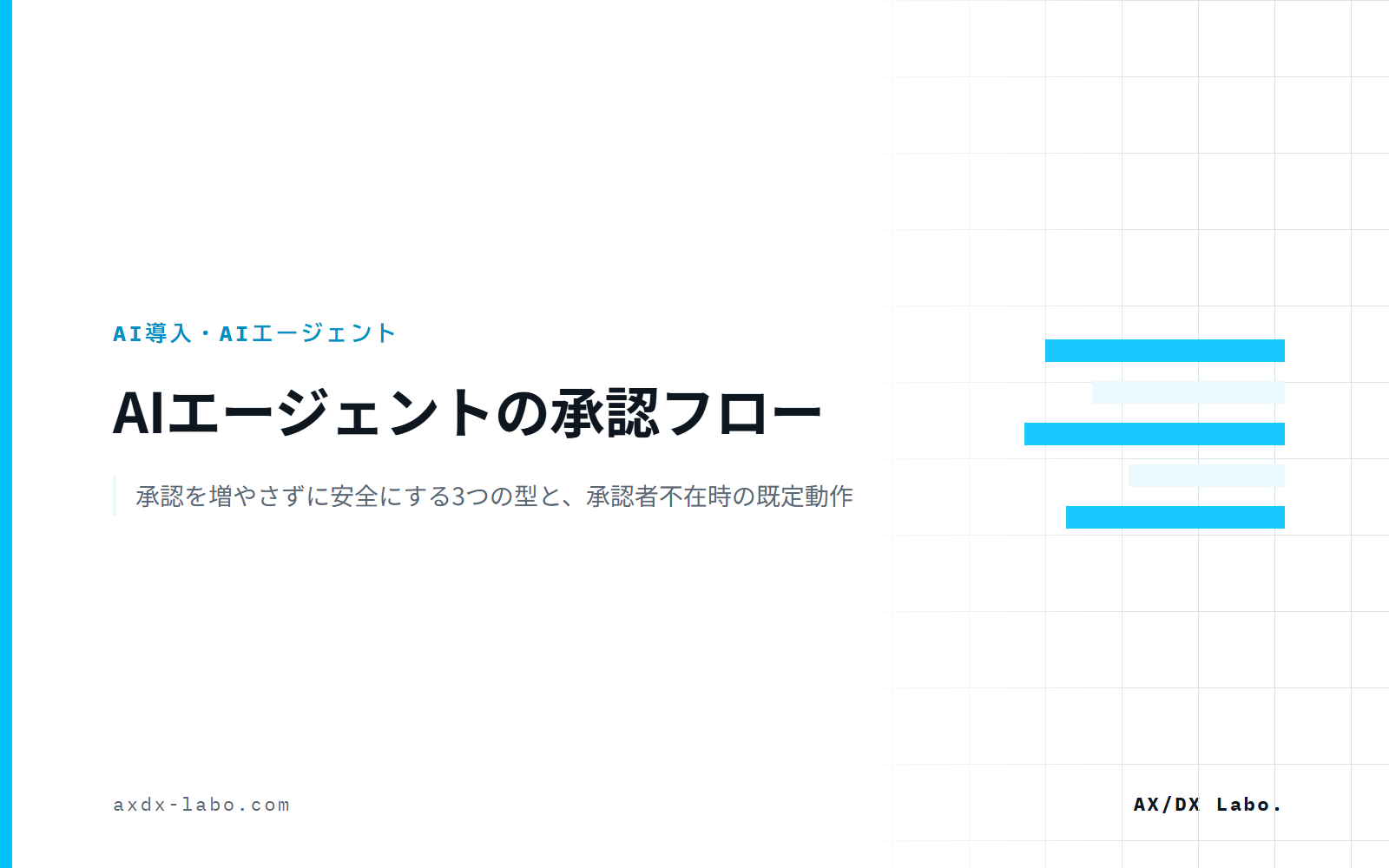 AIエージェントの承認フロー（Human-in-the-Loop）｜承認を増やさずに安全にする3つの型と、承認者不在時の既定動作