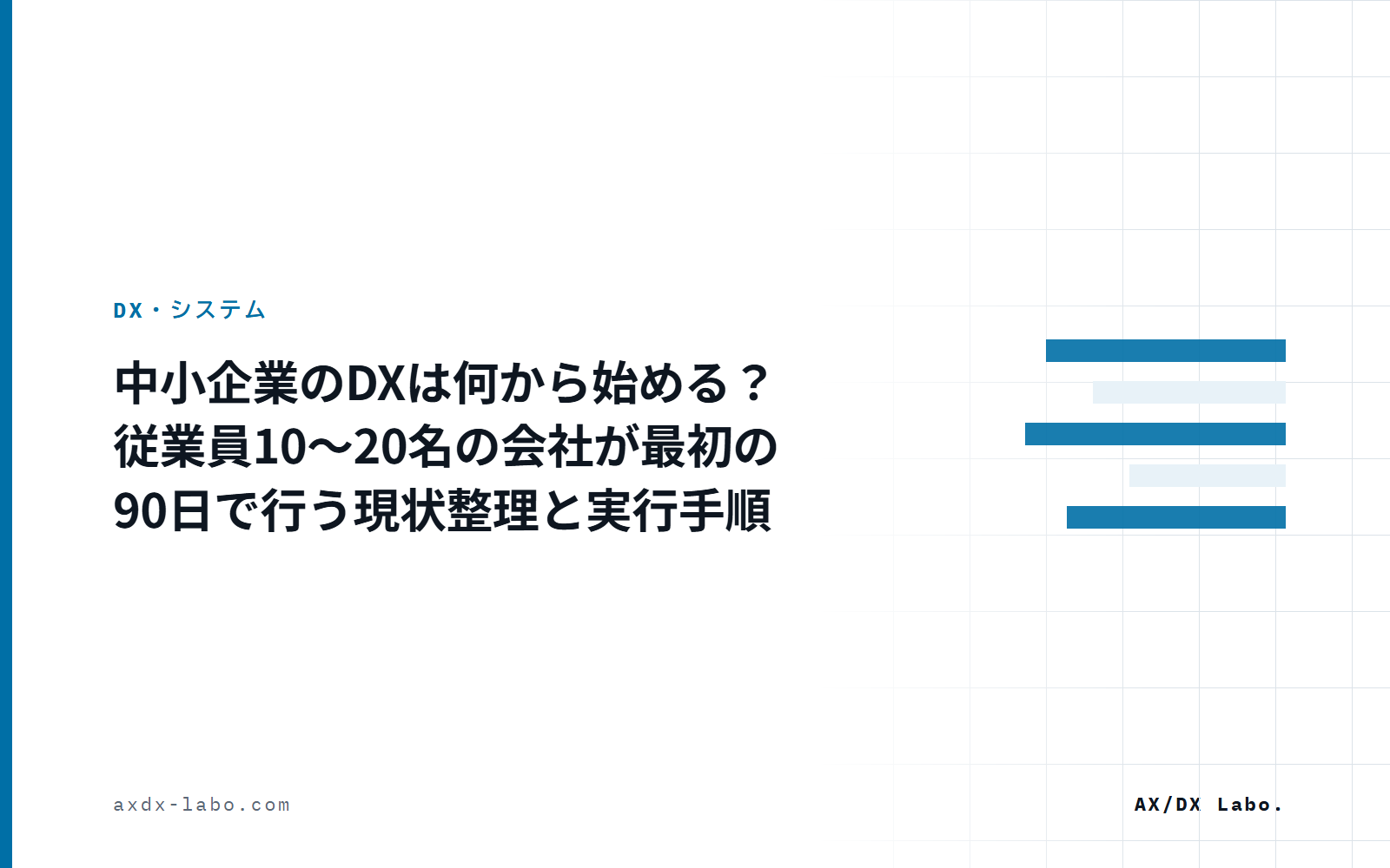 中小企業のDXは何から始める?従業員10〜20名の会社が最初の90日で行う現状整理と実行手順