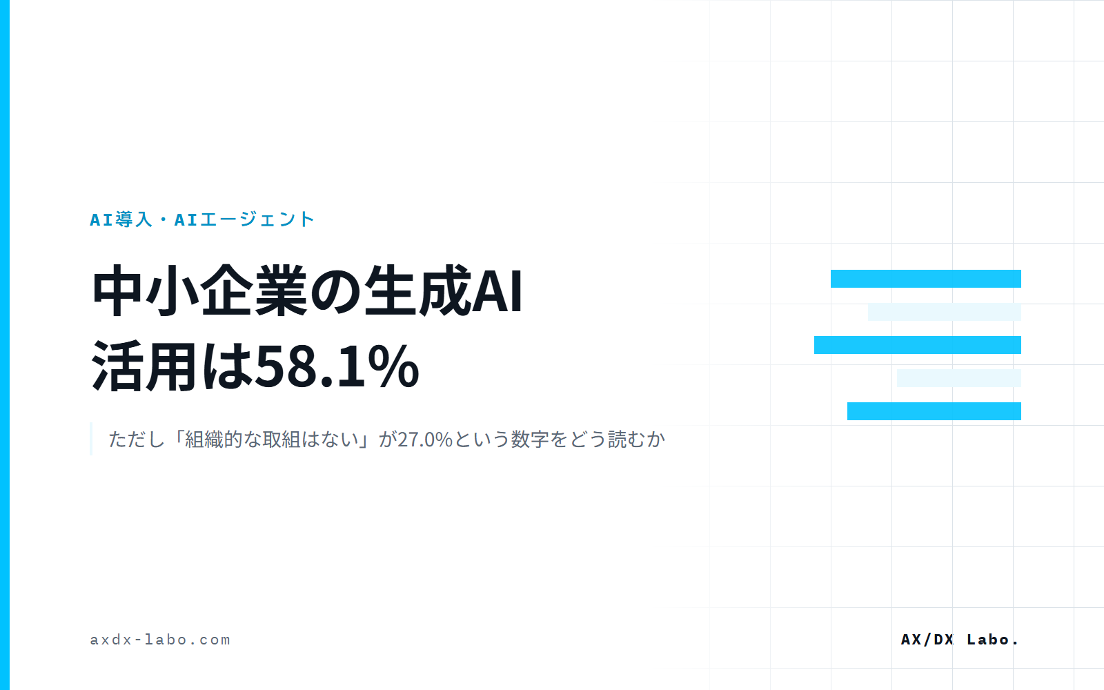 中小企業のAI導入率は20.4%|「生成AI活用58.1%」との差はどこから来るか