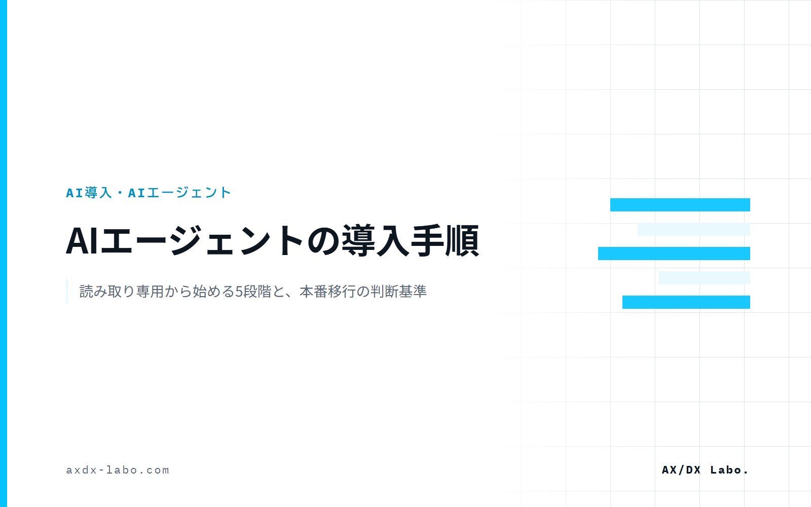 AIエージェントの導入手順|読み取り専用から始める5段階と、本番移行の判断基準